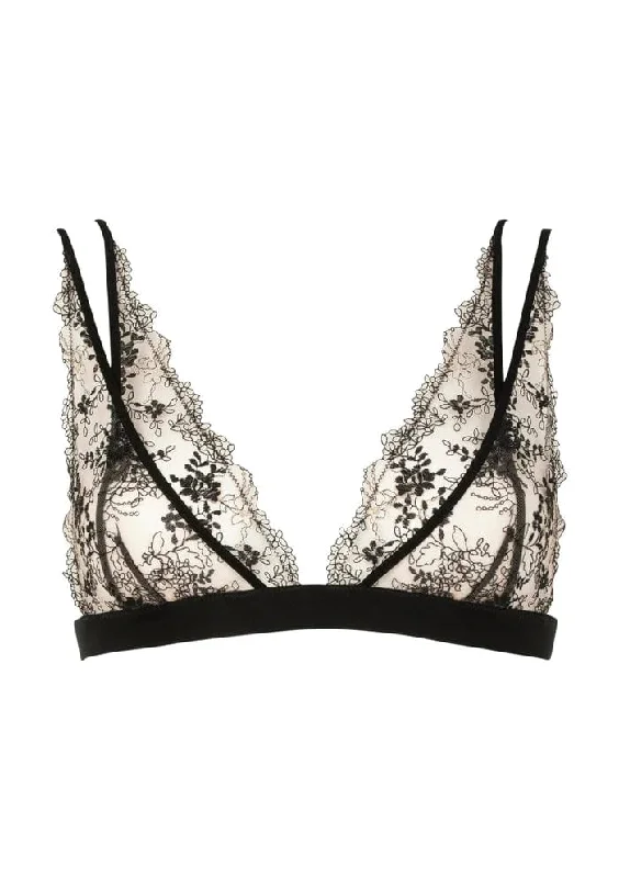 Elegant French Lace Lingerie for Women Après Minuit Triangle - Black