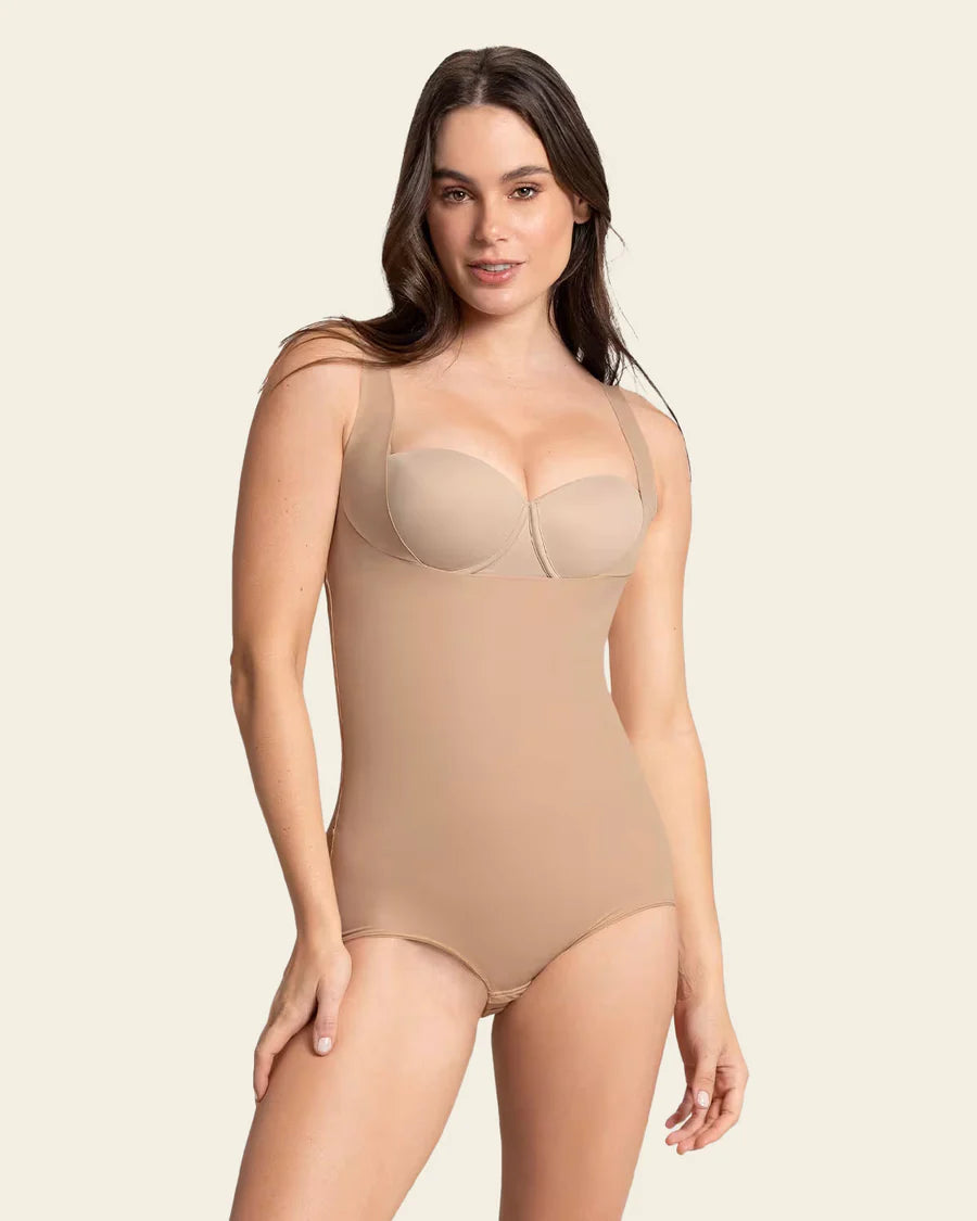 Women's Shapewear Lingerie Sets Plunge Back Classic Sculpting Body Shaper Golden Beige