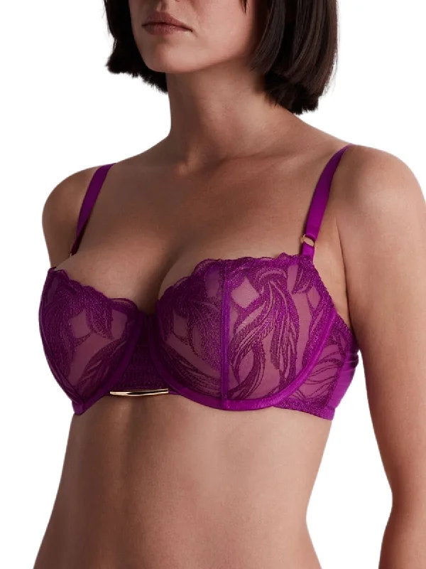 Women's Thermal Lingerie for Cold Weather Into The Groove Half Cup Bra - Pink Karma