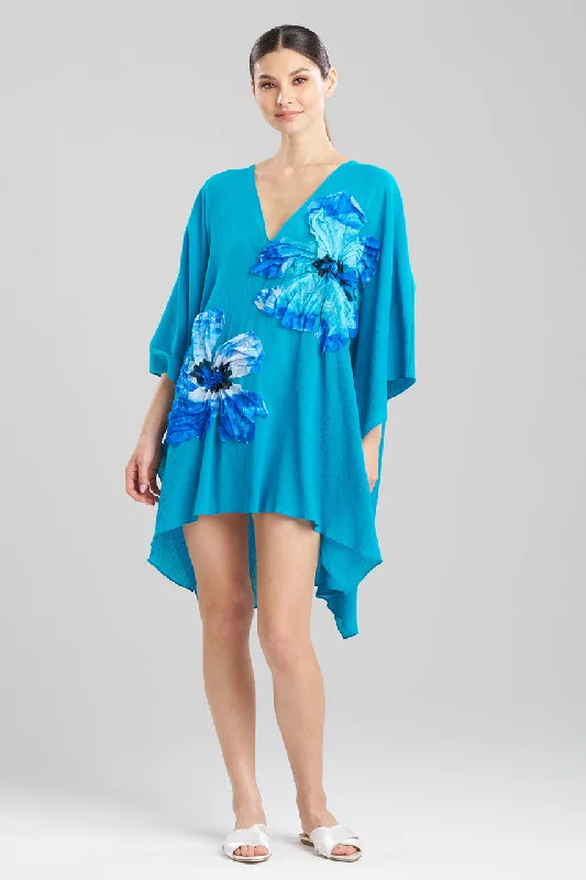 Women's Thermal Lingerie for Cold Weather Cotton Gauze Applique Caftan Cover-Up