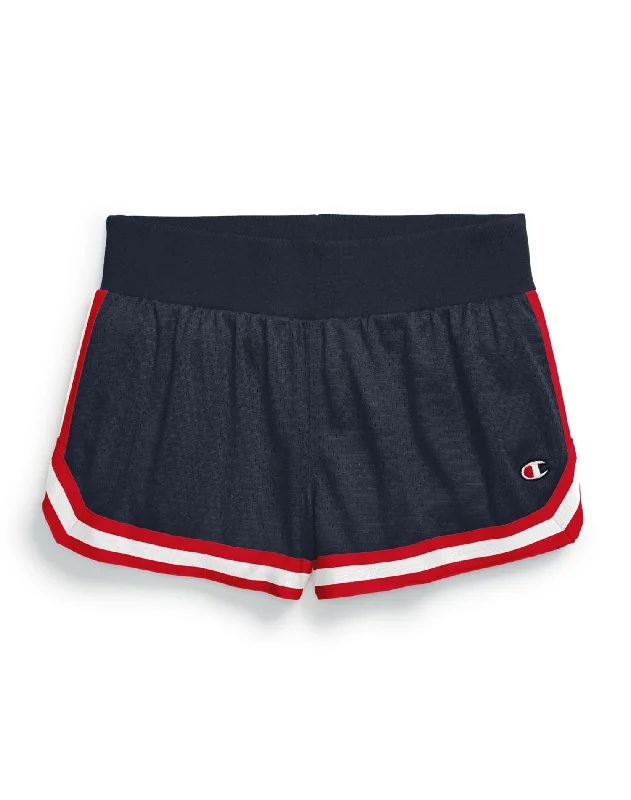 Women's Satin Sleepwear Lingerie Champion Life Womens Mesh Notch Shorts