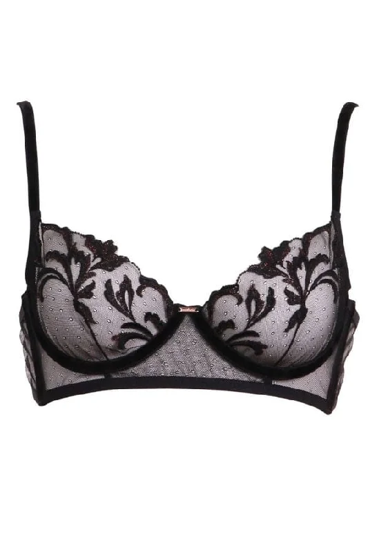 Women's Lingerie with Matching Robes Rococo Lace Bra- Black
