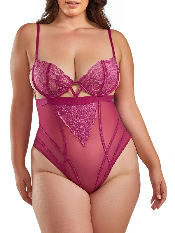 Women's Thermal Lingerie for Cold Weather Women's Quinn Plus Size Teddy Lingerie