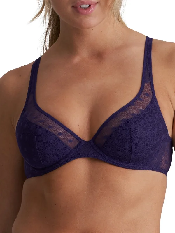 Women's Tummy Control Lingerie Tulio Half Padded Plunge Bra - Majestic Purple