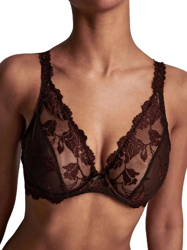 Sexy Lingerie for Women with Stockings Softessence Triangle Bra - Espresso