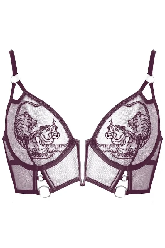 Women's Corset Style Lingerie Tigris Bra - Purple
