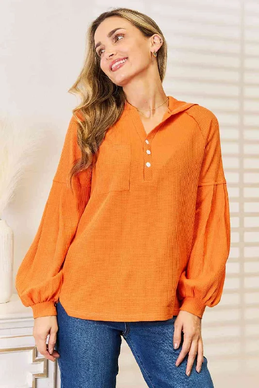 Plus Size Lace Lingerie for Women Basic Bae Side Slit Buttoned Waffle Knit Hoodie, Also in Plus sizes Plus Size Lace Lingerie for Women Basic Bae Side Slit Buttoned Waffle Knit Hoodie, Also in Plus sizes