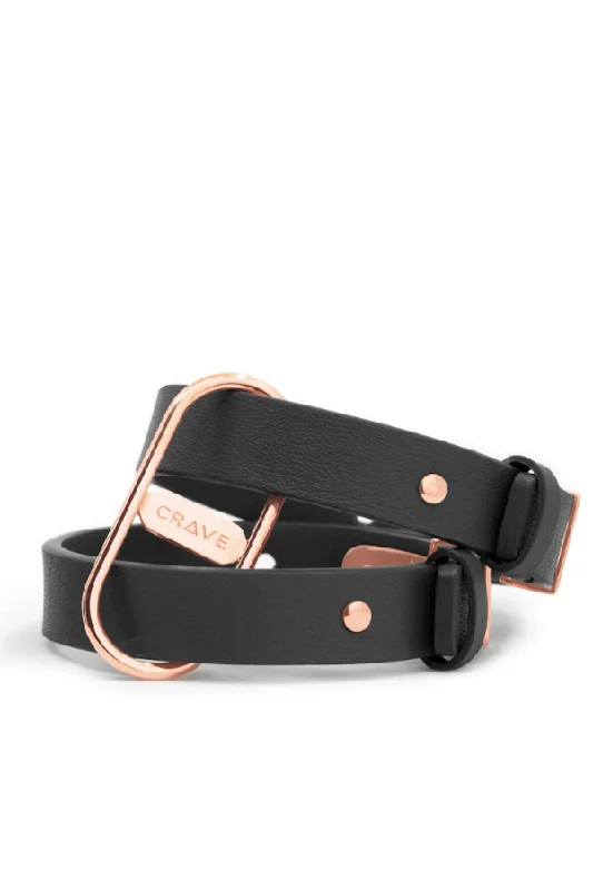 Comfortable Cotton Lingerie for Women Icon Cuffs - Black/Rose Gold