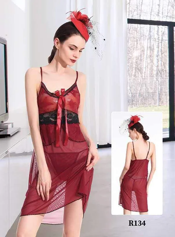 Plus Size Lace Lingerie for Women Babesa Short Romantic  Nighty For Women - R134