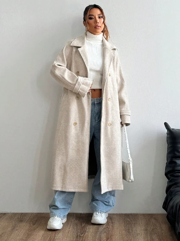 Comfortable Cotton Lingerie for Women MOOSTA Women's Solid Color Notched Collar Double-Breasted Long Casual Wool Coat Comfortable Cotton Lingerie for Women MOOSTA Women's Solid Color Notched Collar Double-Breasted Long Casual Wool Coat