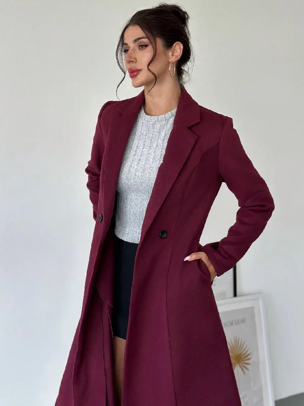 Elegant French Lace Lingerie for Women Privé Women's Mid Purple Long Sleeve Waisted Knee Length Knitted Coat Elegant French Lace Lingerie for Women Privé Women's Mid Purple Long Sleeve Waisted Knee Length Knitted Coat