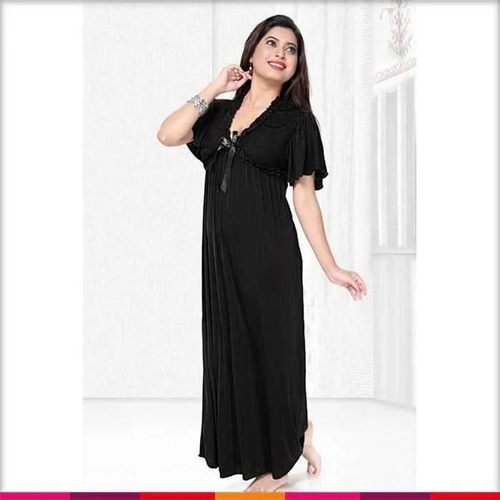 Women's Maternity Lingerie Flourish Nightwear Black - FL-0040