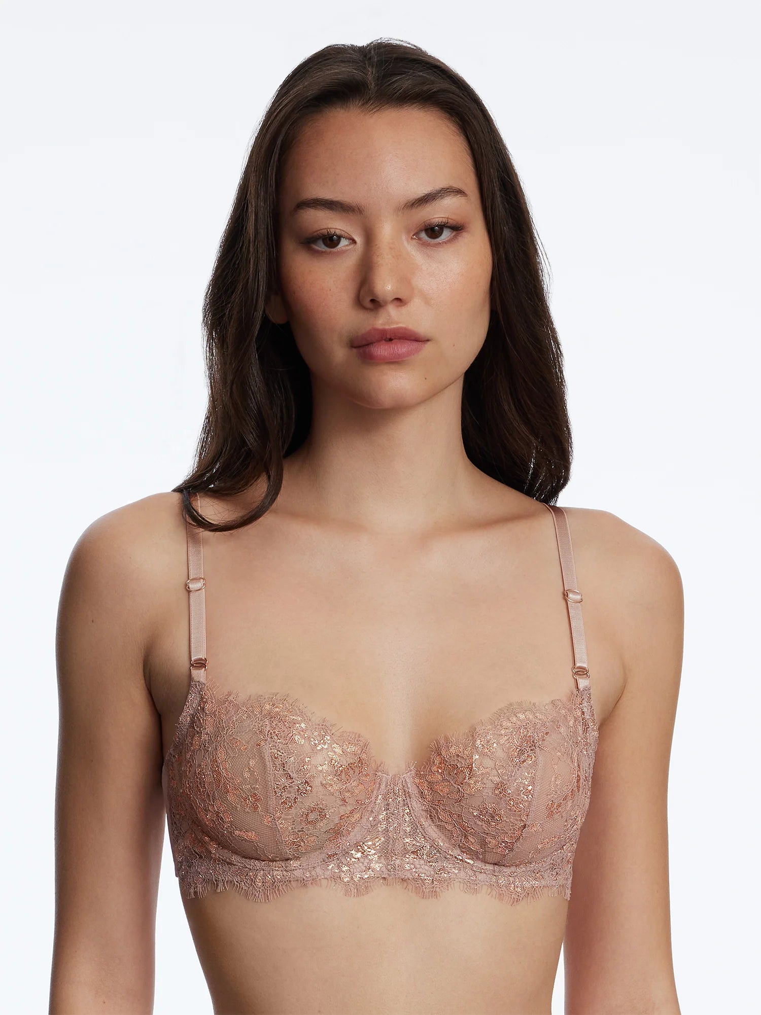 Comfortable Cotton Lingerie for Women Entice Balconette Romance/Rose Gold