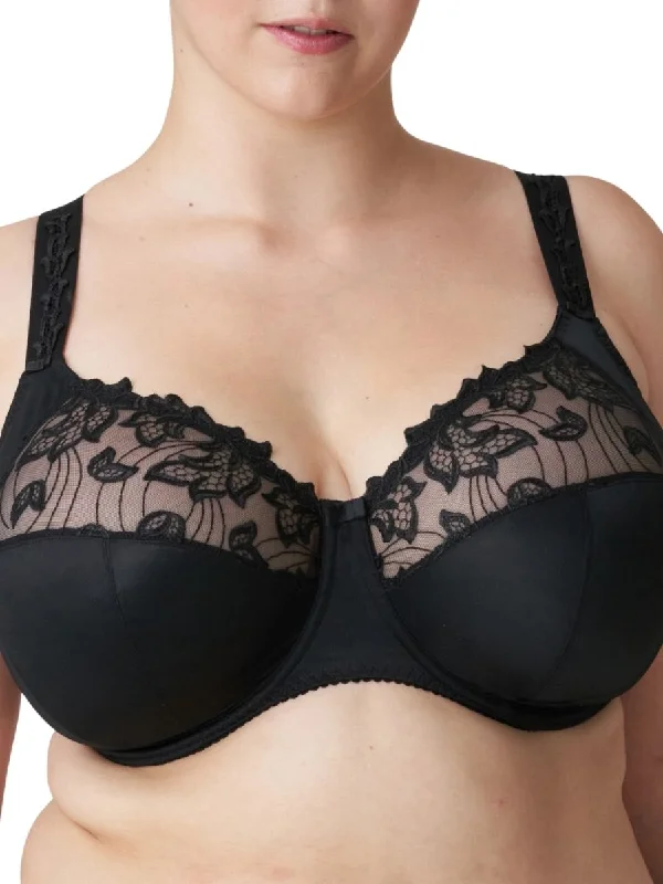 Women's Silk Lingerie Sets Deauville Fuller Cup (I-K) Bra - Black