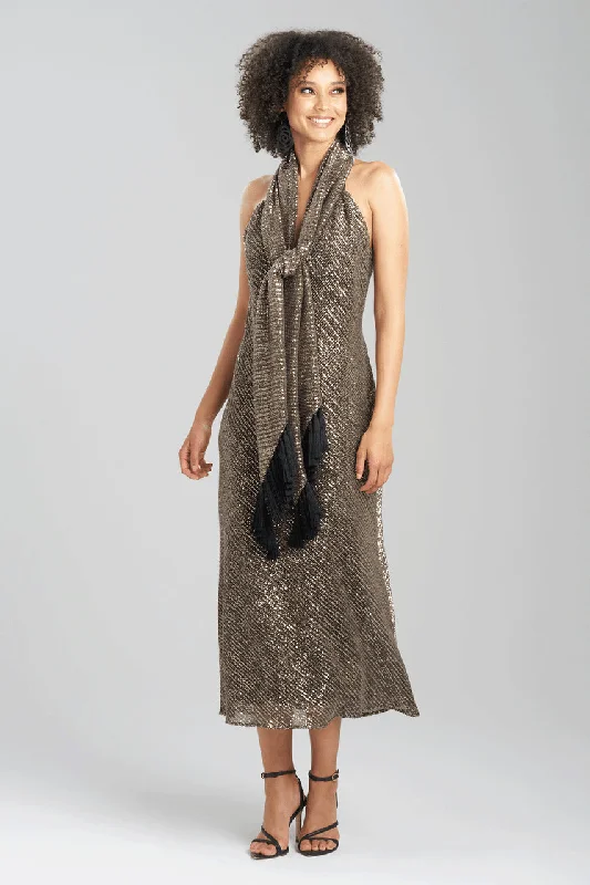 Women's Sheer Lingerie Nightgowns All Over Sequins Scarf