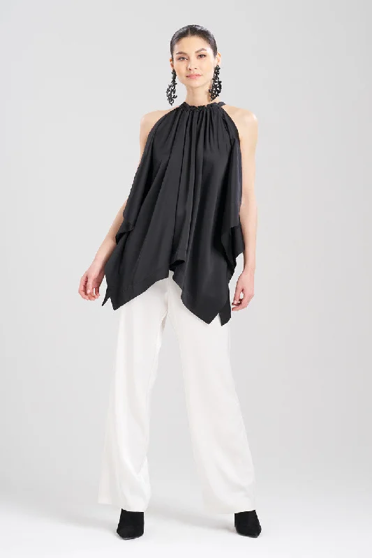 Women's Thermal Lingerie for Cold Weather Luxe Charmeuse Handkerchief Top