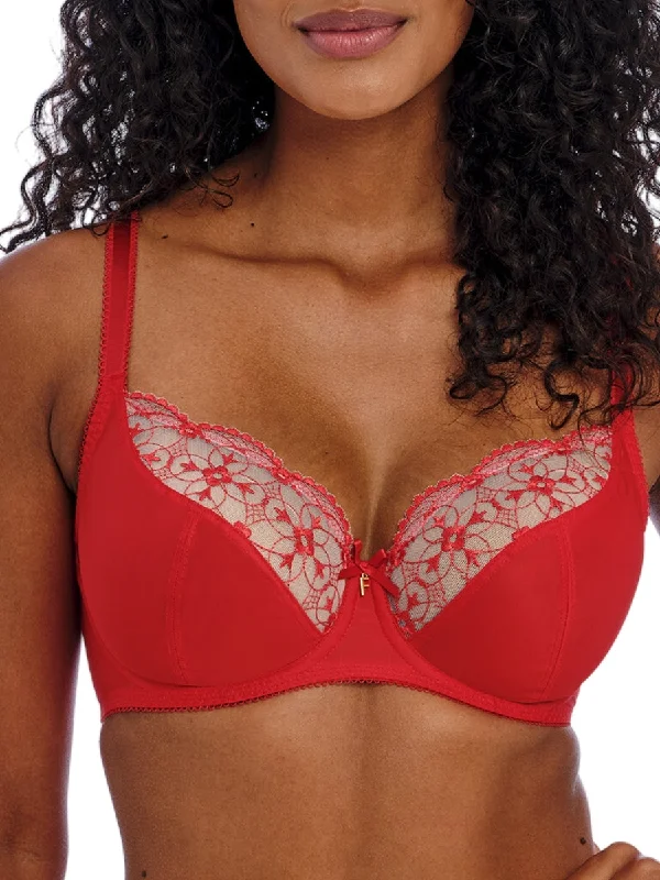 Vintage Inspired Lingerie for Women Hallie Plunge Bra - Chilli Red