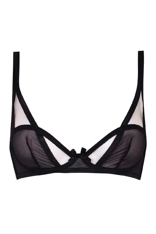 Women's Sheer Lingerie Nightgowns Joan Bra - Black