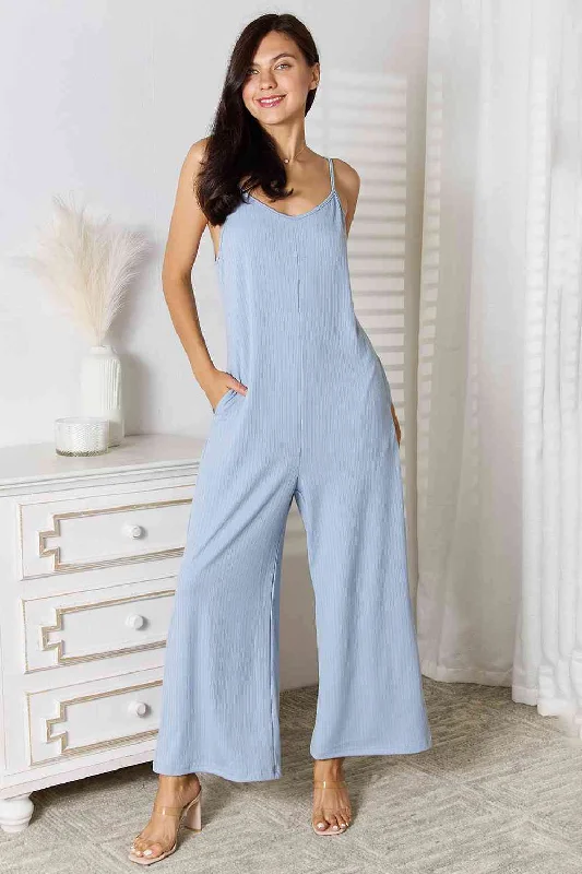 Lingerie Gift Sets for Women Basic Bae Full Size Spaghetti Strap V-Neck Jumpsuit