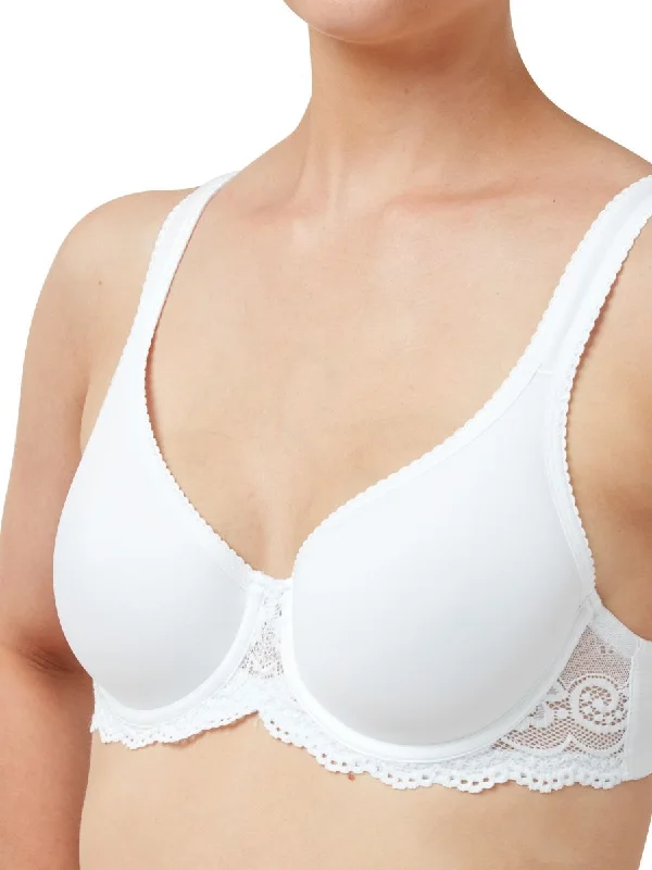 Women's Sheer Lingerie Nightgowns Spacer Bra - White