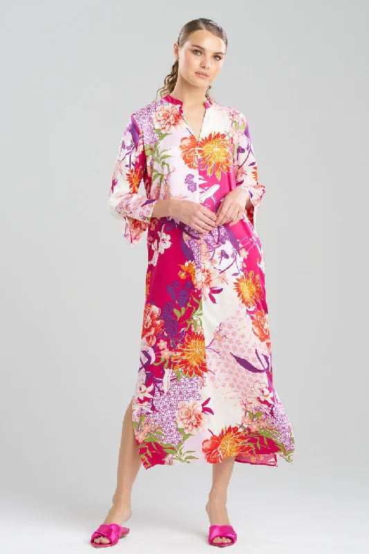 Women's Shapewear Lingerie Sets Botanique Satin Zip Caftan