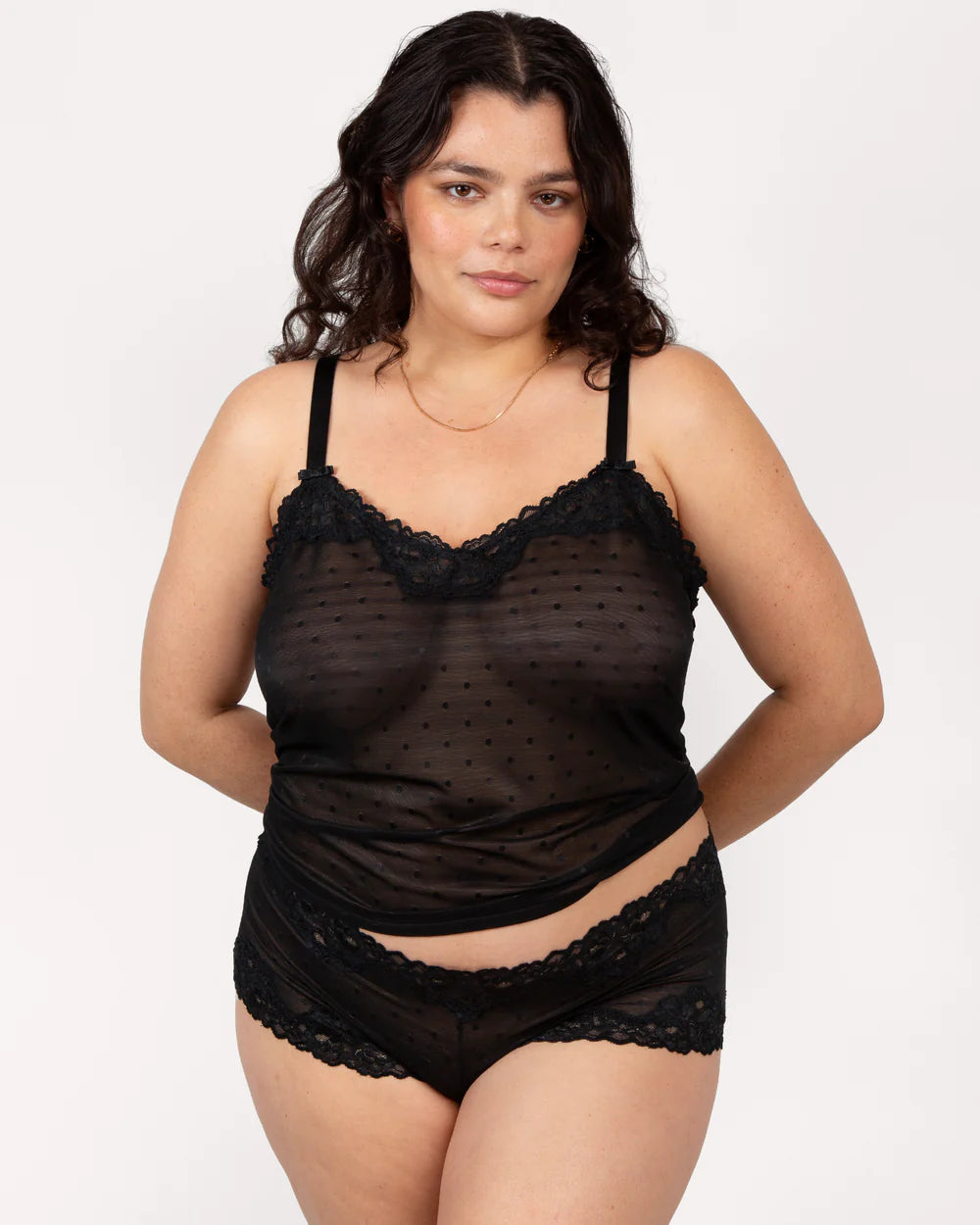 Women's Shapewear Lingerie Sets Sheer Desire Cami/Cheeky Set Onyx