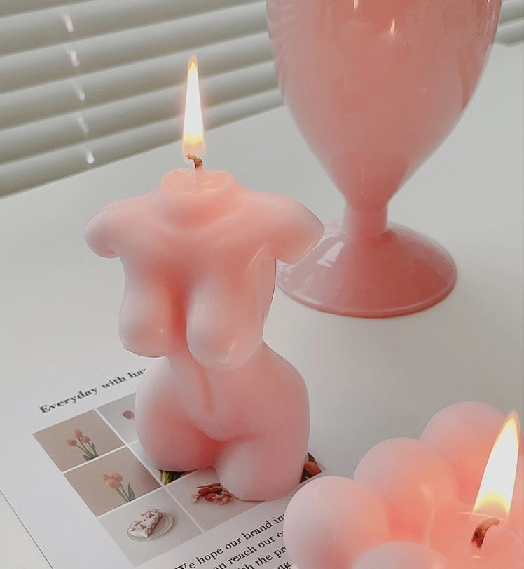 Designer Lingerie Sets for Women Pink Female Body Candle