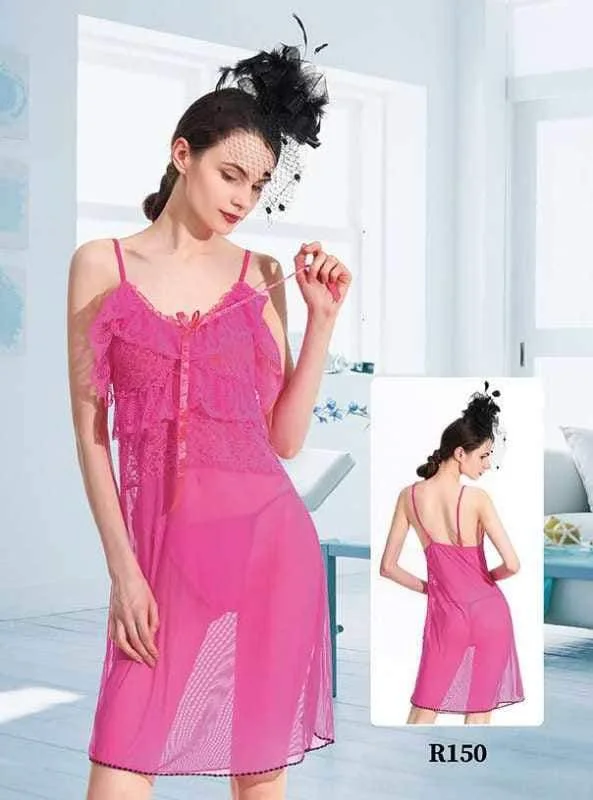 Women's Satin Sleepwear Lingerie Sweet Drear Short Romantic Nighty For Women - R150 Women's Satin Sleepwear Lingerie Sweet Drear Short Romantic Nighty For Women - R150
