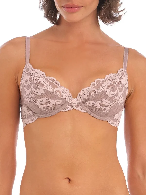 Plus Size Lace Lingerie for Women Instant Icon Underwire Bra - Café Au Lait