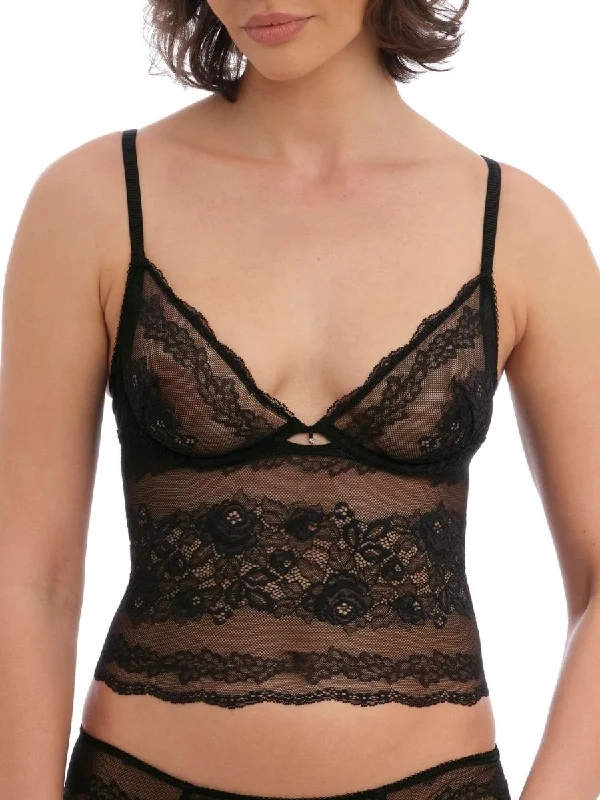 Women's High Waist Lingerie Bodysuits Ravissant Bralette - Black