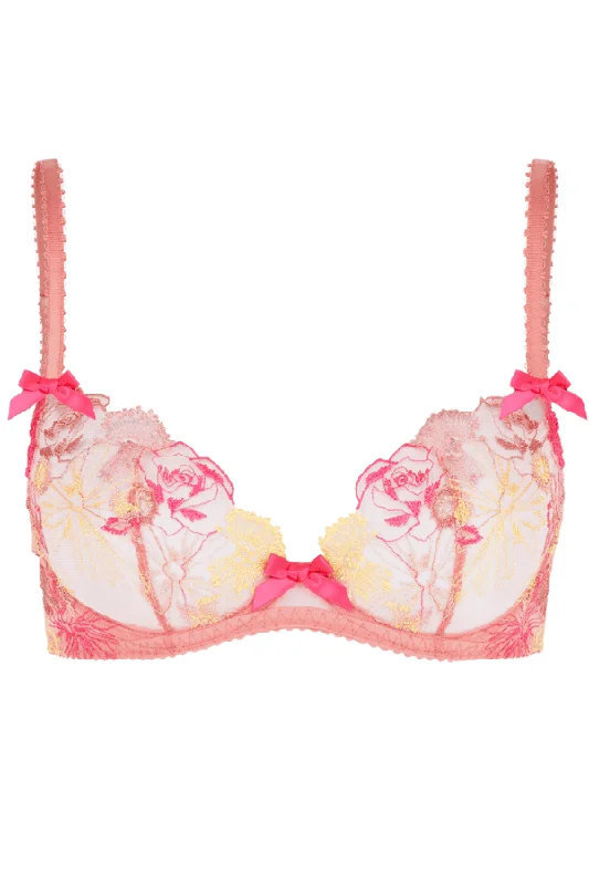 Women's High Waist Lingerie Bodysuits Zuri Bra - Pink/Yellow