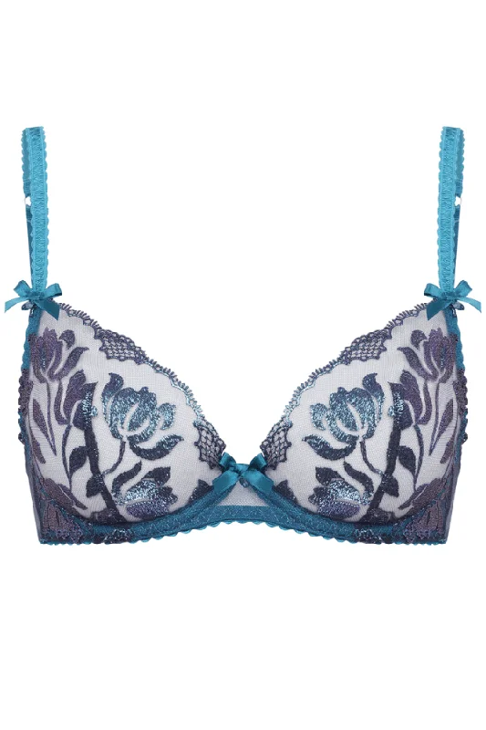 Women's Tummy Control Lingerie Sparkle Bra - Teal