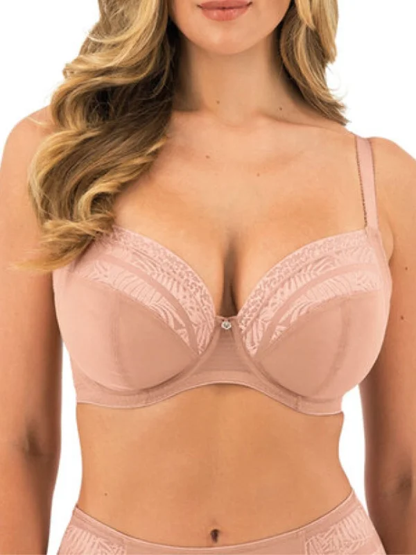 Women's Tummy Control Lingerie Devote Side Support Plunge Bra - Cafe Au Lait