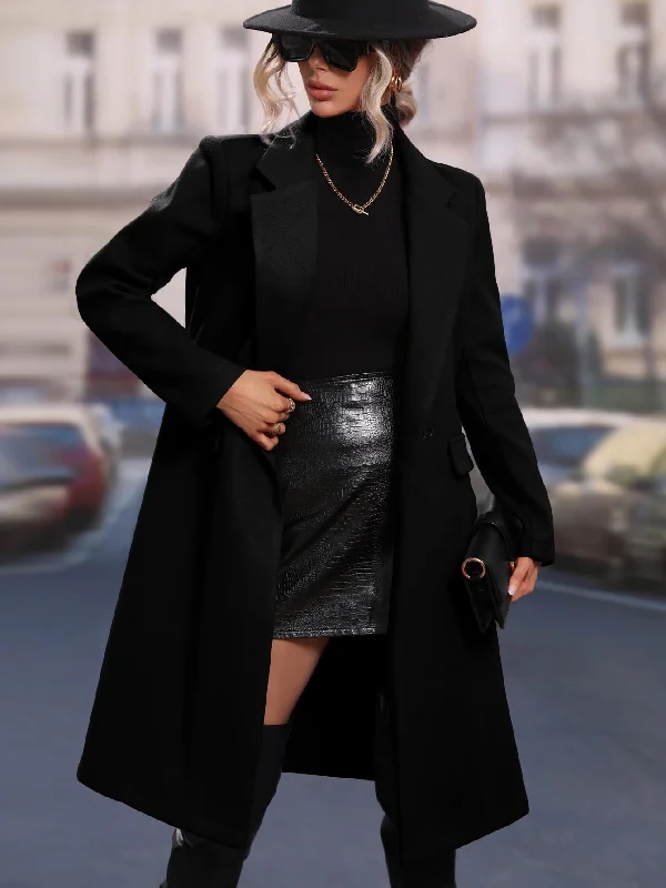 Women's Sheer Lingerie Nightgowns Clasi Lapel Neck Double Breasted Overcoat