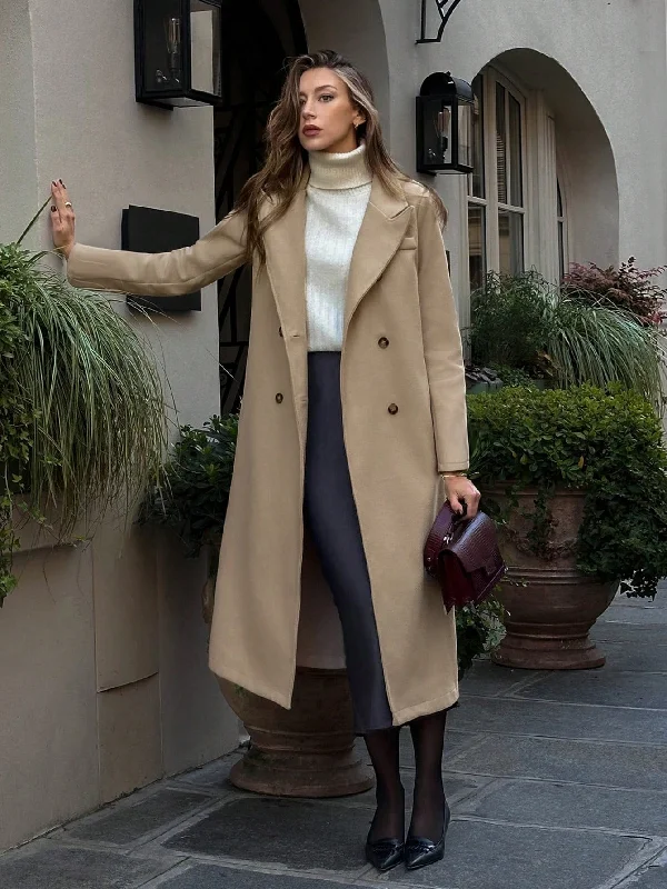 Comfortable Cotton Lingerie for Women PariChic Women Solid Color Stand Collar Double Breasted Long Casual Woolen Coat Comfortable Cotton Lingerie for Women PariChic Women Solid Color Stand Collar Double Breasted Long Casual Woolen Coat