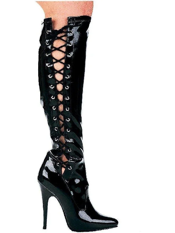 Women's Lingerie with Matching Robes Ellie Shoes E-Fierce 5" Heel Knee High Stretch Boot