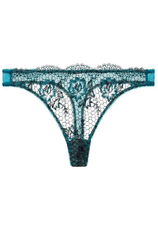 Designer Lingerie Sets for Women Evelina Lurex G-String - Peacock