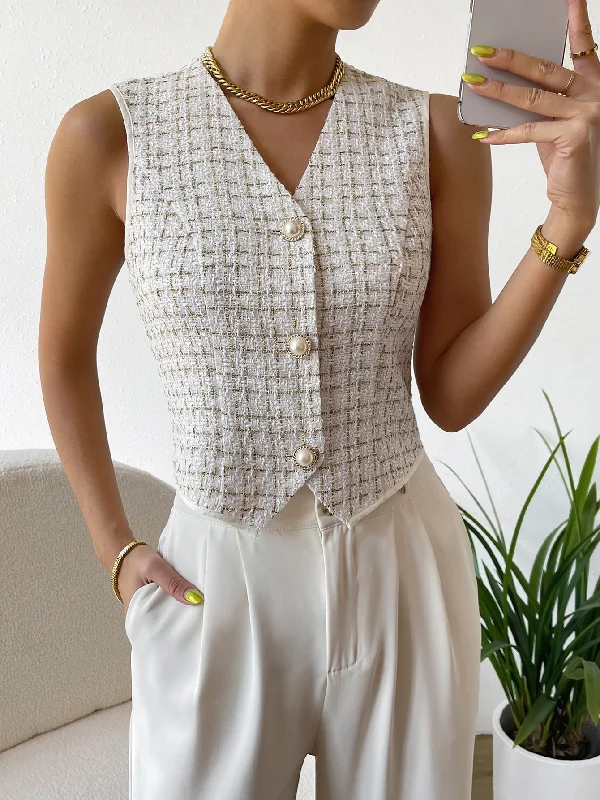 Comfortable Cotton Lingerie for Women Frenchy Button Front Blazer Vest