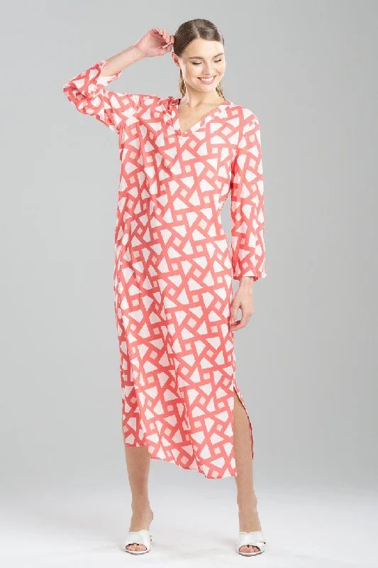 Women's Thermal Lingerie for Cold Weather Soho Geo Challis Caftan