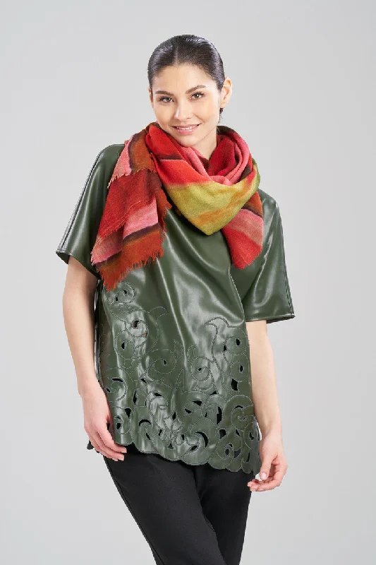 Elegant French Lace Lingerie for Women Ombre Print Wool Scarf