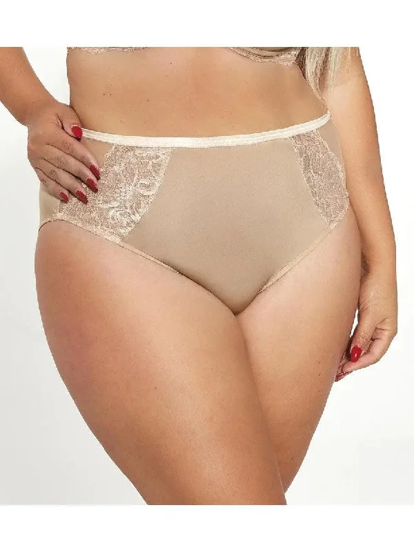 Women's mesh - paneled briefs for a sexy lookDark Beige Opal High Waist Brief