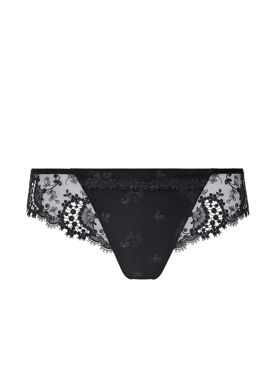 Women's red satin briefs for a passionate statementBlack Simone Perele Wish Briefs.