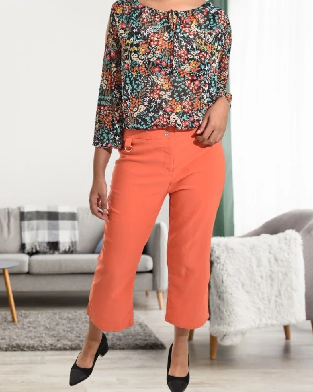 Ladies Orange capris Pants