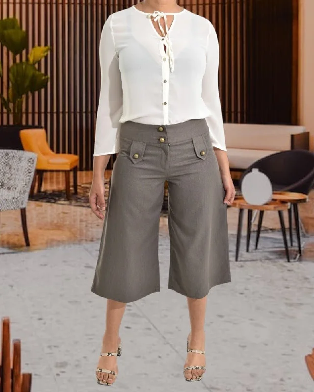 Lds Wide Leg Capri Pants