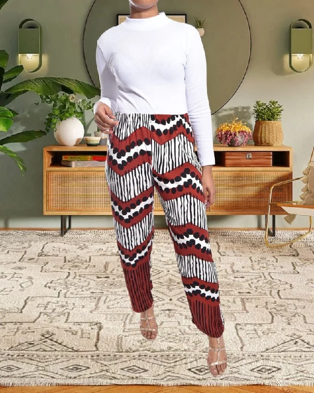 Rust Multi Color Printed Palazzo Pants