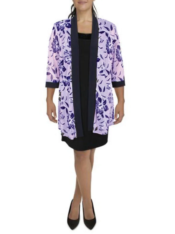 Plus Womens Mesh Sheer Duster Blazer