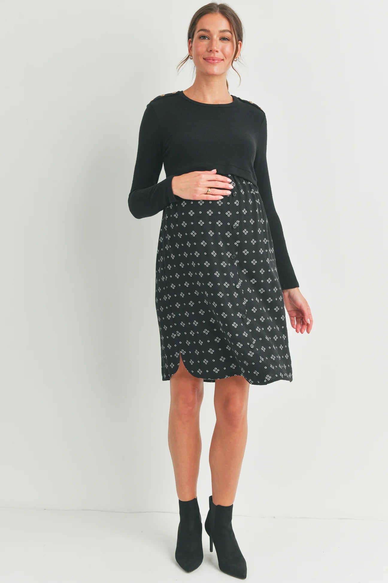 travel friendly women nursing braAline Dress W/ Crop Sweater