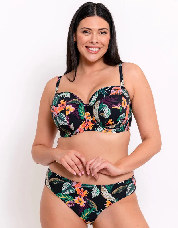 Bikini briefs with a seamless back​Curvy Kate Cuba Libre Bandeau Strapless Multiway Bikini Top Print Mix