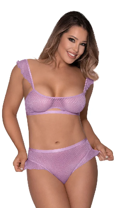 eco friendly women bra and panty sets made from sustainable materialsFluttered Mesh Bralette Set eco friendly women bra and panty sets made from sustainable materialsFluttered Mesh Bralette Set