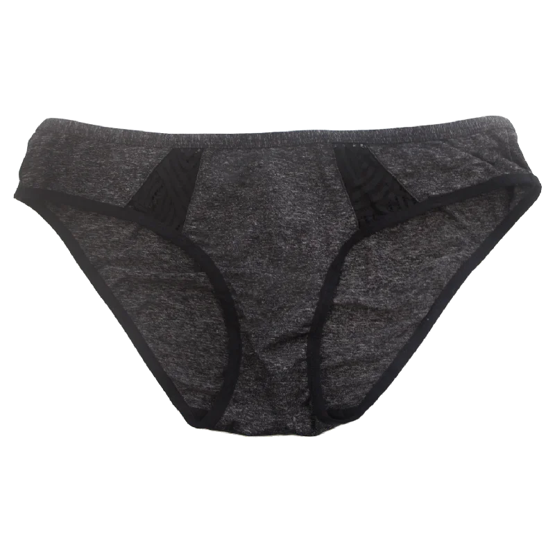 One - piece bikini briefs with a twist front​Jo Charcoal Maternity Sports Brief